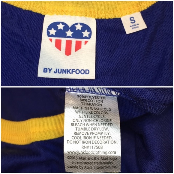 NWOT Junkfood Blue & Yellow Atari Graphic Tank - Picture 4 of 5
